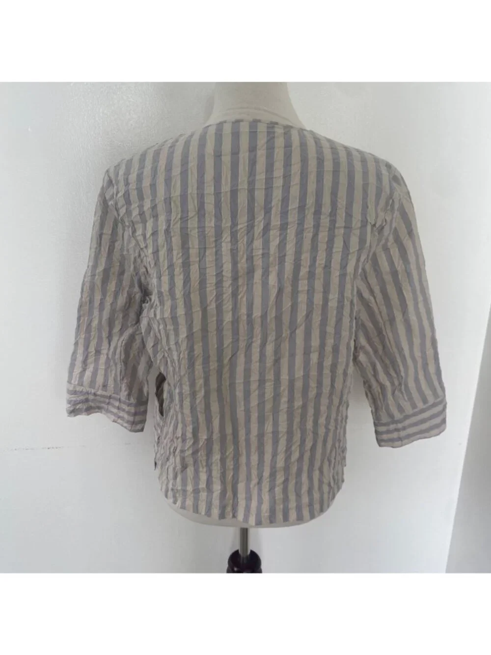Kozan Crinkle Striped Zipper Top / Blazer - Picture 10 of 12
